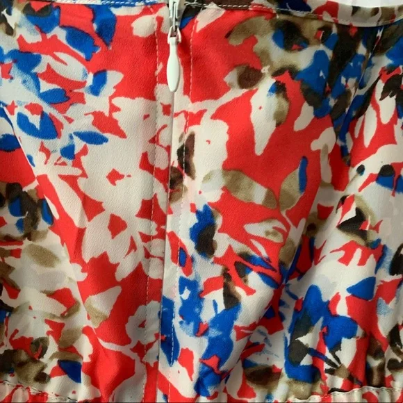 J. Crew Bright Floral Mini dress - 6 (Orange, Blue, Black, White) - Picture 5 of 8